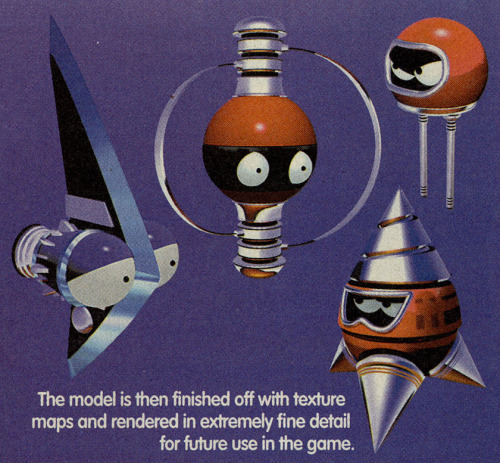 sonichedgeblog:  High resolution renders of ‘Sonic X-Treme’ enemies, from Game Players Magazine #85.