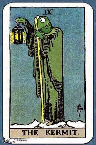 zeesqueere: quicksilver-ink: [Redrawing of The Hermit tarot card as… The Kermit.] @mocha-writ