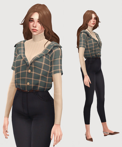  # Brenda Hair V2 from SIMANDY Obliviate Accessory Turtleneck top from Trillyke Button up Shirt from