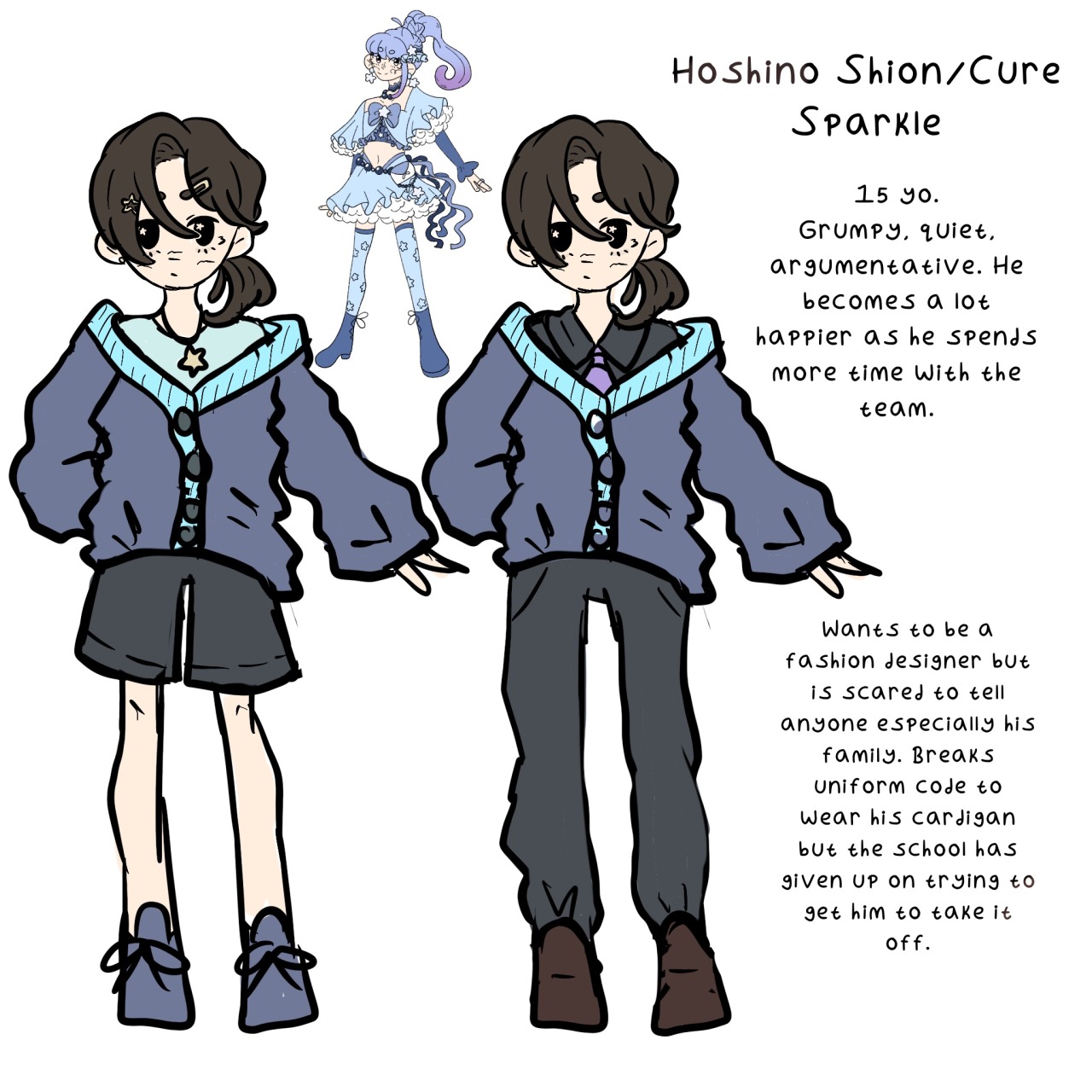 Mahou Furbies — Blue Cure civilian clothes.