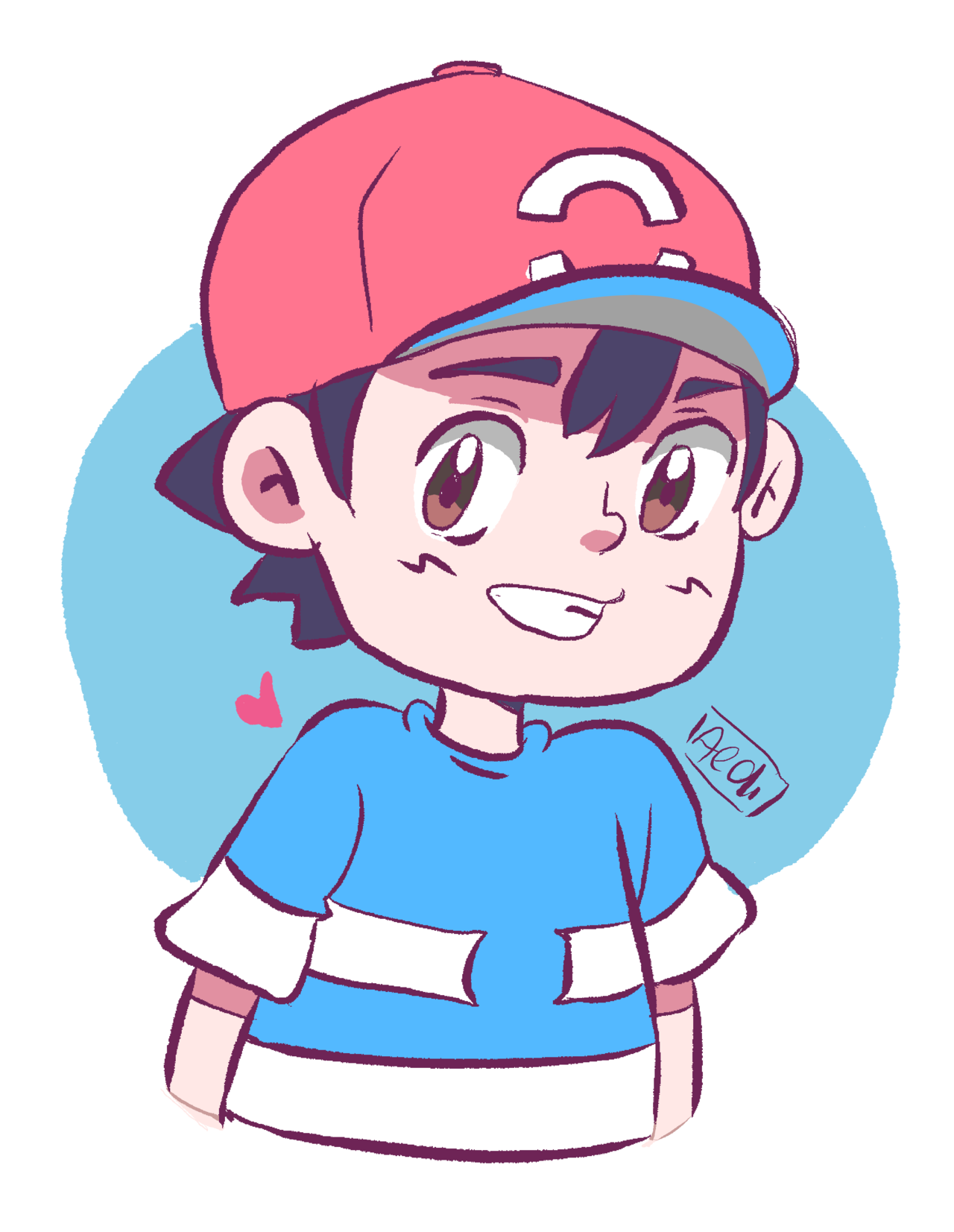 aedistaysoft: a quick Ash aka Satoshi  from Pokemon Sun and Moon Fanart. This is