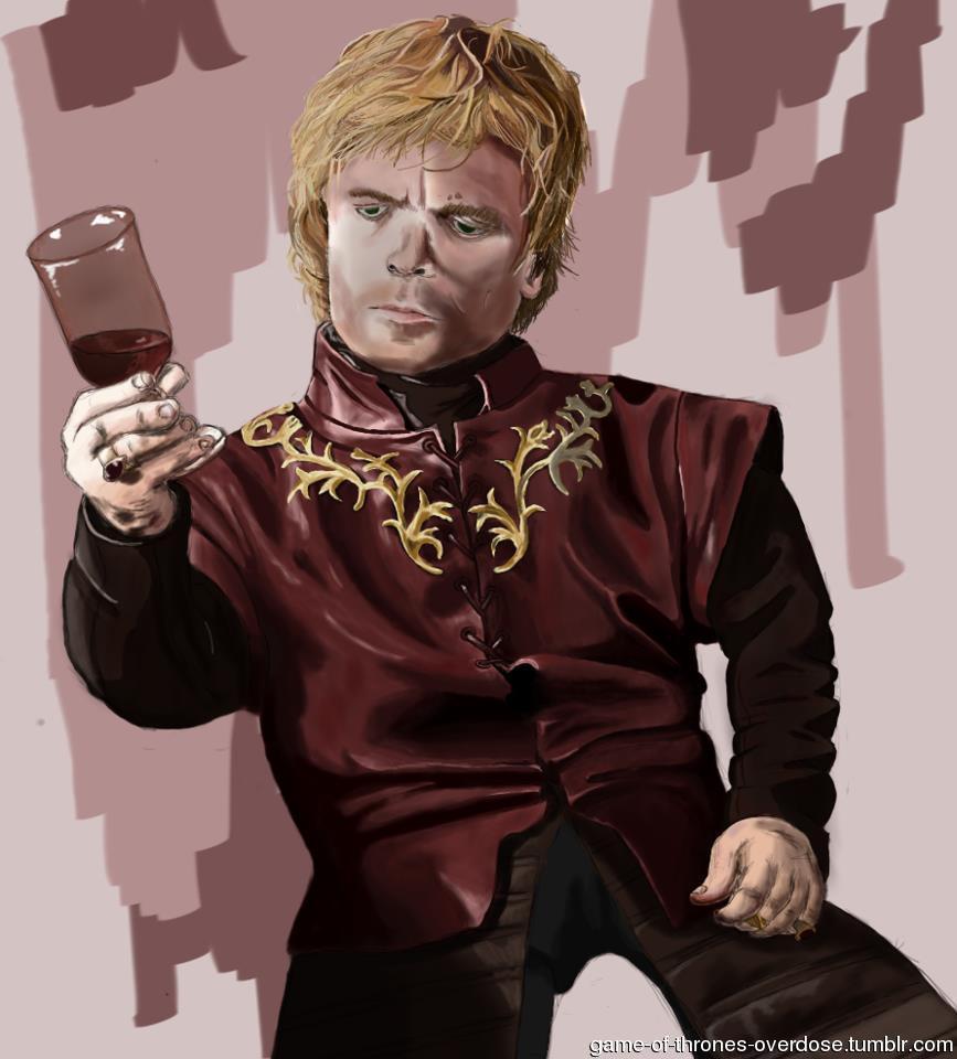 game-of-thrones-overdose:  Where is the god of tits and wine? Tyrion Lannister drawn