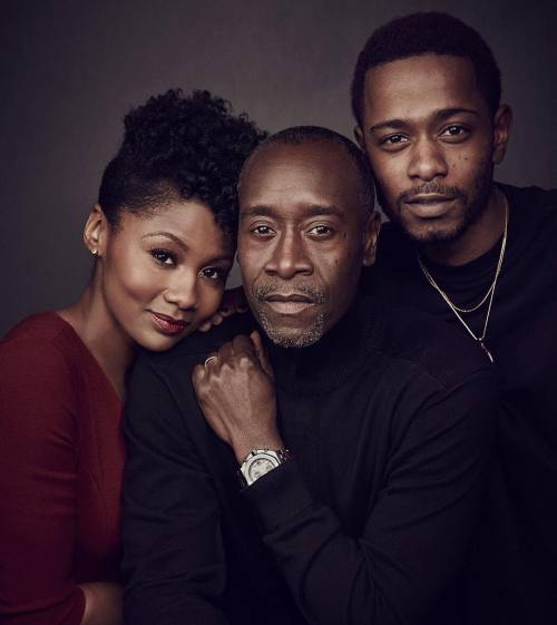 Stars of the upcoming film Miles Ahead: Emayatzy Corinealdi, Don Cheadle, and Keith Stanfield. #2Fro