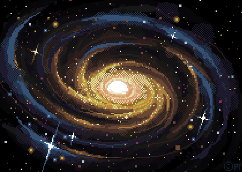 XXX pixelins:i made a spiral galaxy  photo