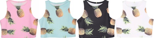 wastery:Buy this Pineapple Print Cropped Vest only at ROMWEOnly $17.99. For the pink one it’s 