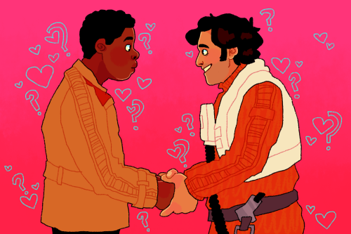 reallyhardydraws:from giving his jacket to giving his heart!!! i love finn and poe i’m glad that the