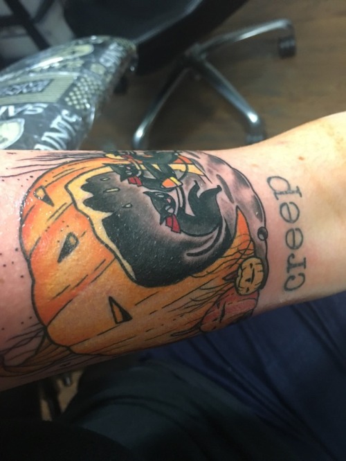 myforwardfuture:  I got some new dope spoopy ink today! Go show some love to Instagram.com/glovertattoos !!! If you’re anywhere near sc, he’s worth it!