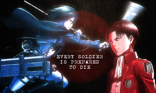 princessaryastark:  RivaMika Week II Day 3: Red ↳Every soldier is prepared to