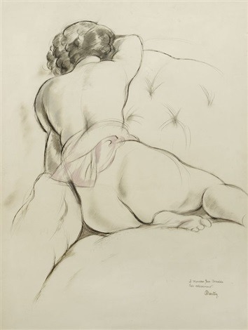 Femme nue allongée de dosCharles Martin (French, 1848–1934)