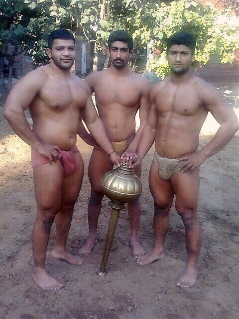 Indian mud wrestlers from Amroha.