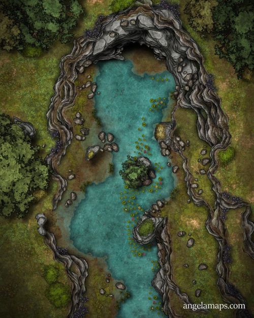 Don’t let the beautiful river fool you, nothing but trouble lives inside that cave. Maybe it’s a gro