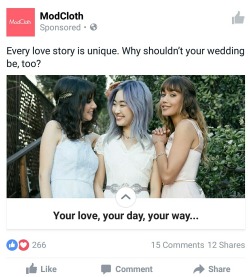 yamino: Am I imagining things, or is Facebook showing me the first ad I’ve ever seen featuring queer poly girls?