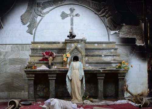 Desecrated St. Addai’s Church, Karemles, Iraq.The town was under ISIS rule between 2014-2016 when it