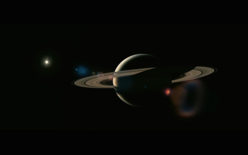 Saturn as seen in the movie Interstellar js