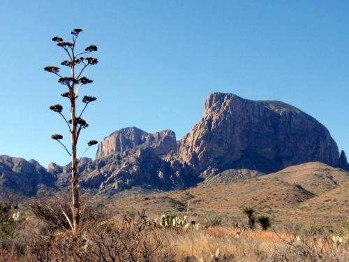 Balanced rock and the Chisos Mountains in Big Bend&hellip;The first photo shows a formation in the p