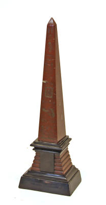 sugarmeows:  An Egyptian revival rouge griotte and black marble obelisk (c.1875–1900) 