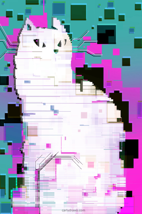 GLITCHKITTY  On ongoing art experiment, with my OC Catlump.