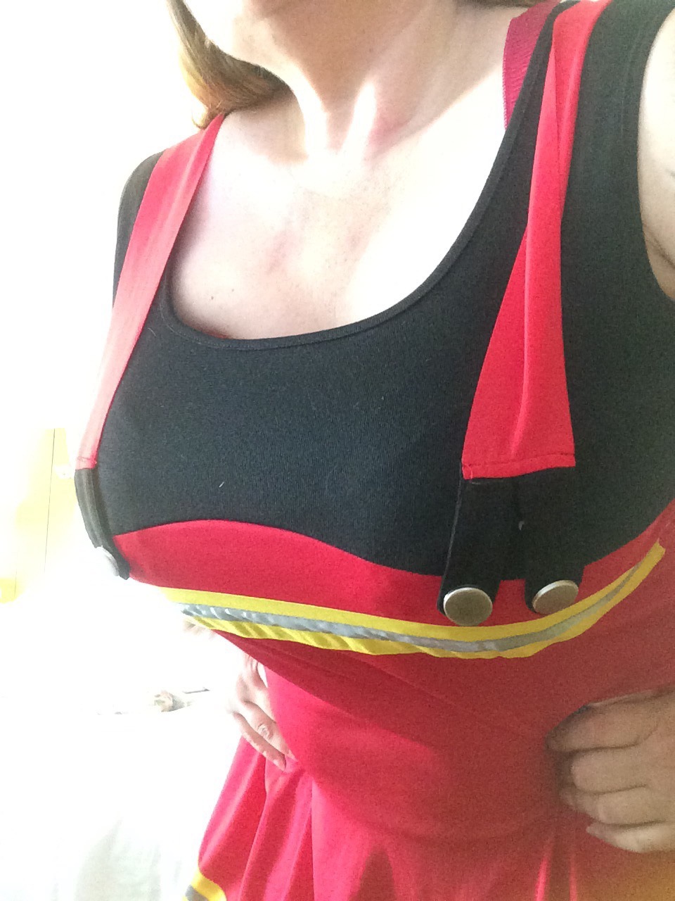 sbmissionlover:  Bound tits, tack bra and tight costume. 