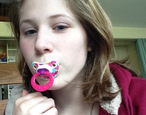stuffies-and-knee-socks: Hehehe! I just got my first paci today!!! I’m still not used to it but it’s