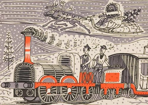 ein-bleistift-und-radiergummi: Edward Bawden ’Titfield Thunderbolt’ 1950s.(Source: orwellpressartpub