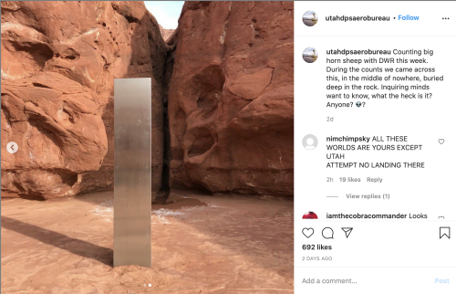 literallymechanical:Did anybody have “mysterious 12 foot tall metallic monolith discovere