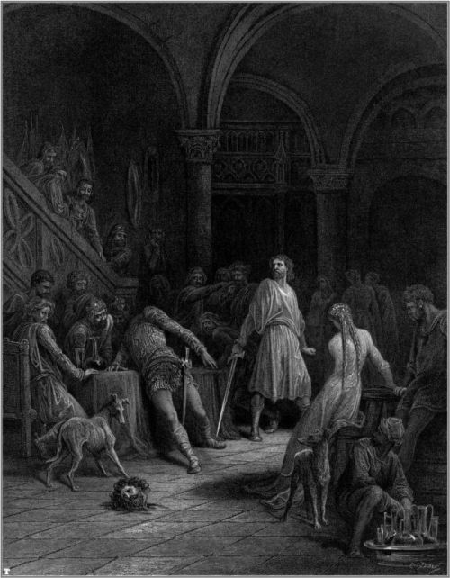 Geraint Slays Earl Doorm from Idylls of the King [poem by Lord Tennyson]. Illustration by Gustave Do