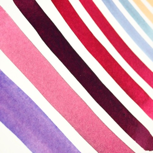 ekaterina-koroleva:Progress #ink #watercolor #stripes #pink #bordeaux #violet #blue #illustration