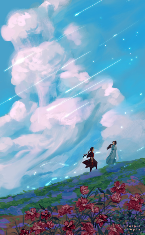 sharpieshepie:Reunion_____Redrawn from Howl’s Moving Castle’s landscapes