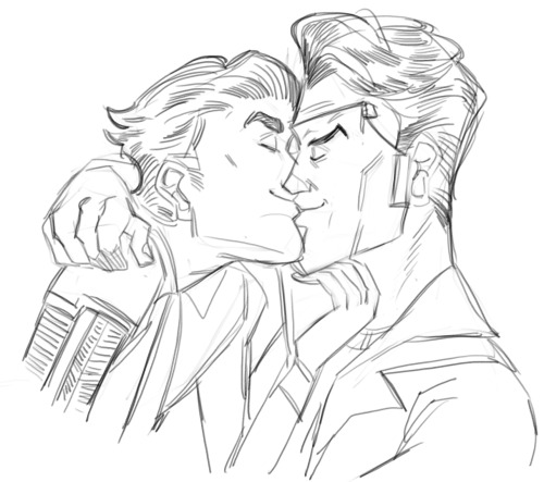 fluffy rhack as repayment to @brewhay for angst the other day :^) cutting ahead in line of the kiss 