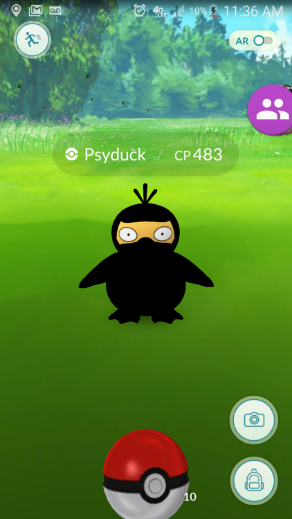 bestofpokemongo: My game glitched and I found a ninja psyduck