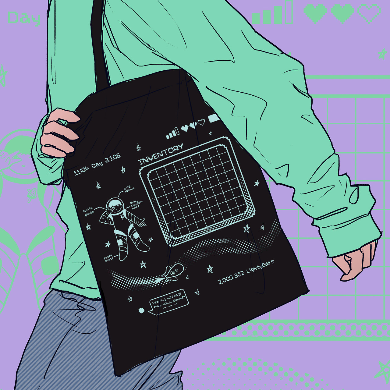 uchuusummer:SPACE RPG and CHAT BOX totebagsare being sold at a special preorder discounted