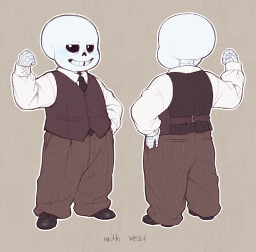 theslowesthnery:  some ref things of the smallest mobster’s clothes because idek i love drawing clothes and i love the dumpy bean so ??? notes: -sans’s shirt is too big for him, which is why the shoulder seams are lower than they “should” be.