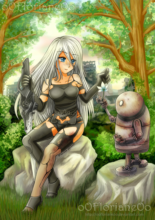 Nier: Automata - Flower By oOFlorianeOo Date: July-September 2021Media: Wacom Cintiq on PaintTool SA