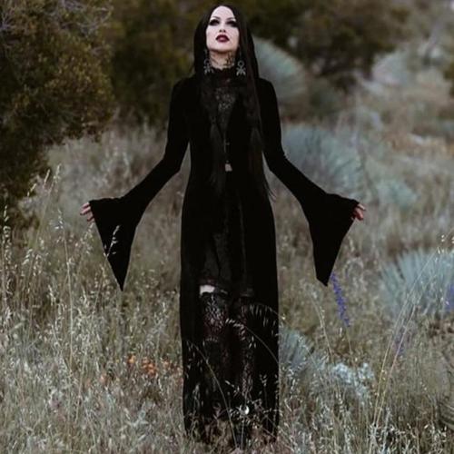 Halloween Witch Punk Black Hooded Cloak starts at $38.90 ✨☁️✨Tag your friend if you think he/she fit