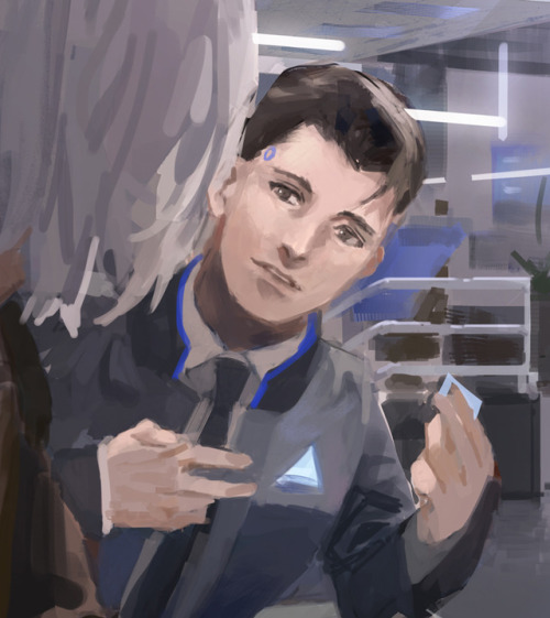 That leg on the right belongs to Gavin Reed. Why Connor and RK900 share the same face while look tot
