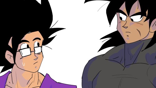 galacticvroom:I don’t make comics often, but I really want to see Gohan and Broly (DBS) interact so I made this to scratch that itch.  I think they’d be friend Gohan’s base form hair is inspired by DBS: Super Hero btw! 