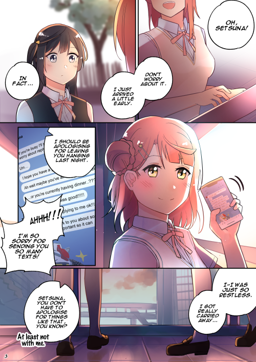 A setting where Ayumu is in love with Yu, and Setsuna cheers her on. ENDPrevious | Series Masterpost