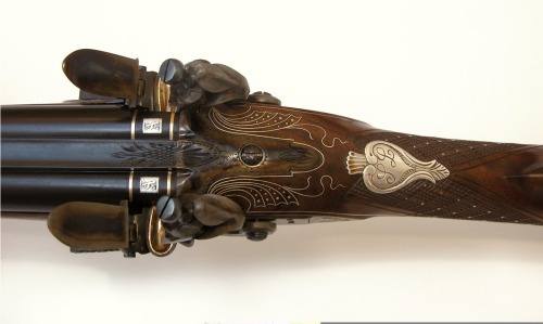 Contemporary made double barrel flintlock fowler.  Handcrafted by Allen Sandy.