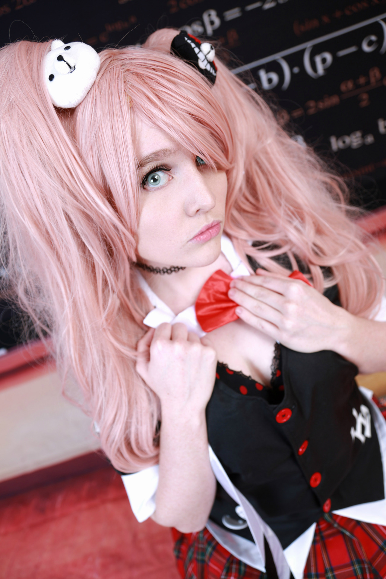 foxy-cosplay:Little preview of a set in the editing process!Junko from Dangan Ronpa,I