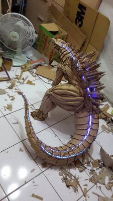 roboyuji:  drjarvisstrange:Cardboard Godzilla  That’s gonna be one expensive Labo kit.