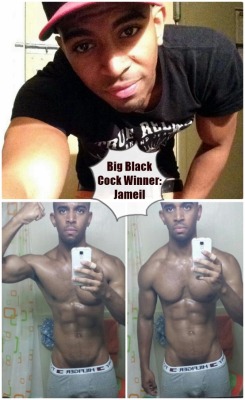 tomezlove22:  dudes-exposed:  Dudes Exposed Exclusive: BBC Winner! Meet Jameil, the 26-year old straight dude with a massive big black cock that you guys voted for. He lives in New York City and he works at a gym. He’s got an amazing body and a hot