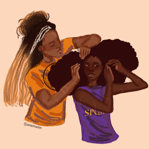 Saw A Tweet Saying That Annabeth And Hazel Would Help Each Other With Their Hair And I Had To Draw It