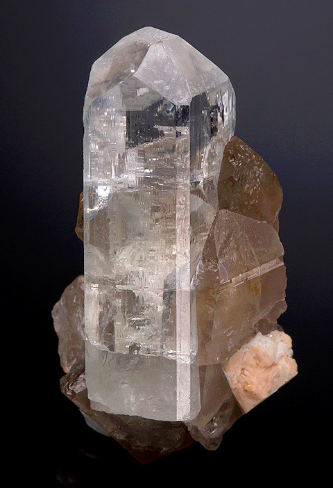 Topaz and Smoky Quartz with Albite - Erongo Mountain, Erongo Region, Namibia