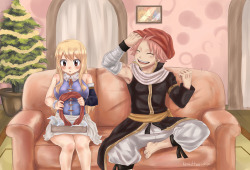 karokitten-chan:Commission “Christmas NaLu” for midnighthb x)