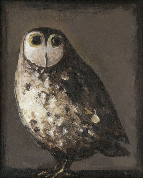 huariqueje:Owl   -   Evert van HemertDutch, b.1952-Acrylic on canvas , 30.2 x 25