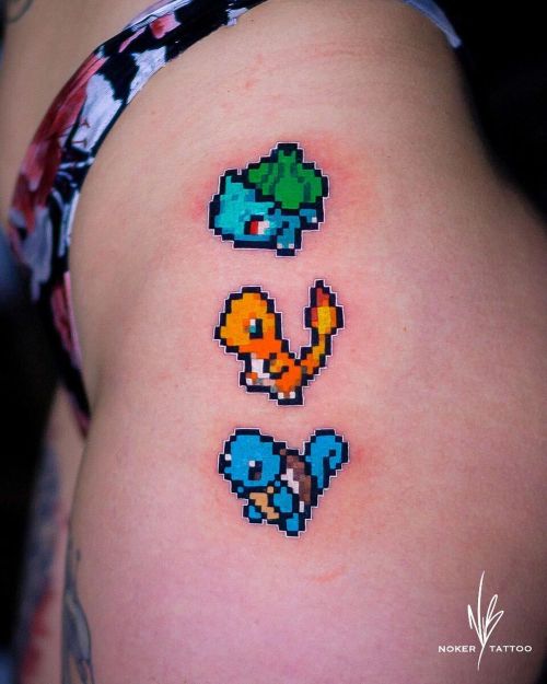 ig: nokertattoo pixel;pokemon;thigh