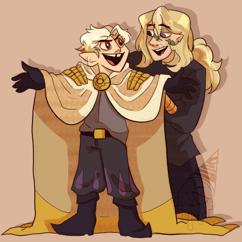 sparrrorow: sheltered-uno:DAY 13 OF BELOCTOBER: SOFT MOMENTAn emperor dressing up his future heir. U