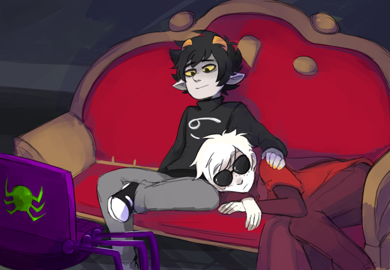 those Dave and Karkat panels I did for the update :^) although I was just suspecting