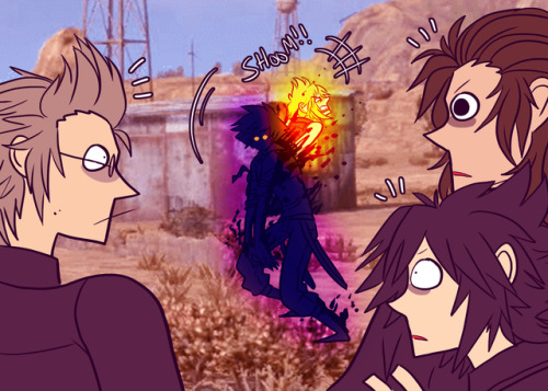 destiny-islanders: You guys really, really wanted to know how the Chocobros would react to Anti-Form (there were way more where this ask compilation came from hahaha). I held off on making a doodle for a while because I just couldn’t imagine any silliness