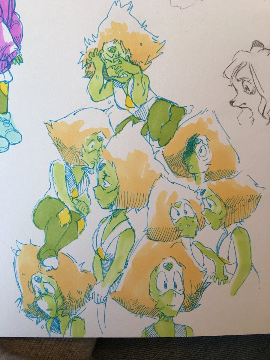 ruryzuly:  peridot marker sketch   bonus christmas tree peridot